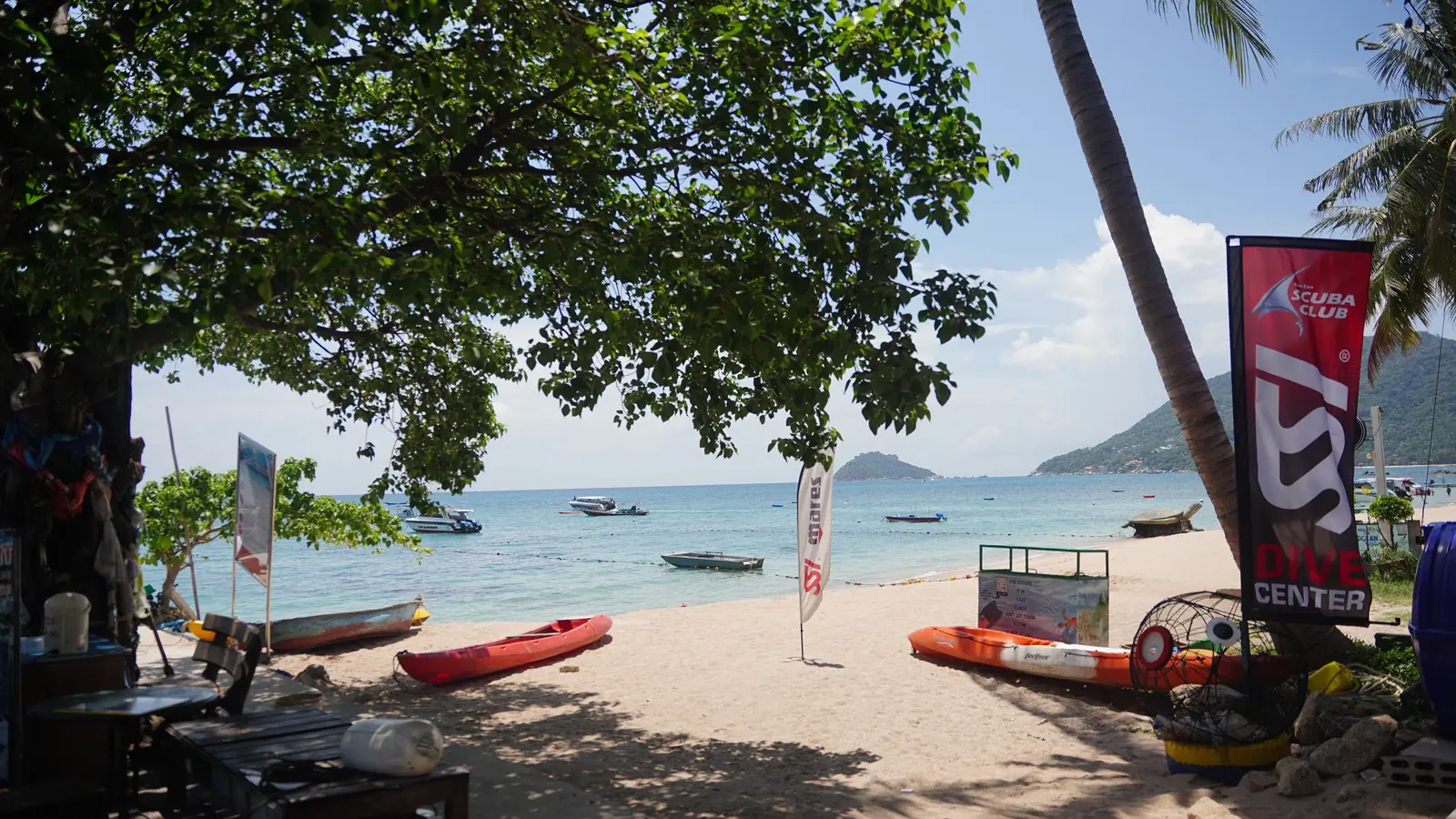 Longtail boats on Mae Haad beach